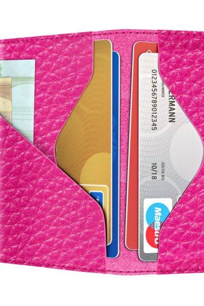 ΠΟΡΤΟΦΟΛΙ TRU VIRTU CLICK & SLIDE PEBBLE FUCHSIA/ SILVER – πρόσθετη εικόνα 1