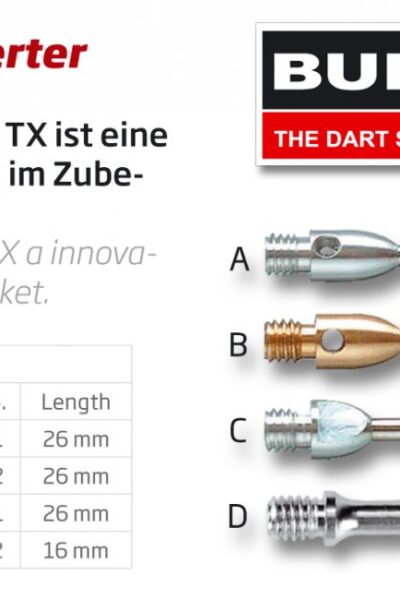 Μύτες μεταλλικές βιδωτές Σετ 3 τεμ. BULL'S Stahlspitzen Aluminium – πρόσθετη εικόνα 1
