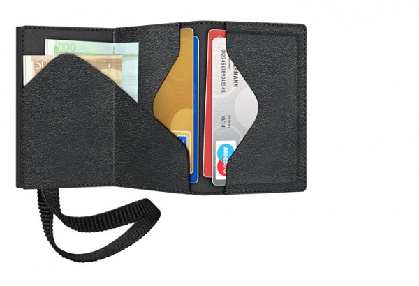 ΠΟΡΤΟΦΟΛΙ TRU VIRTU CLICK & SLIDE EDGE STRAP NAPPA BLACK/BLACK – πρόσθετη εικόνα 1