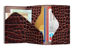 ΠΟΡΤΟΦΟΛΙ TRU VIRTU CLICK & SLIDE SLEEK CROCO BROWN – πρόσθετη εικόνα 1