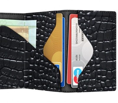ΠΟΡΤΟΦΟΛΙ TRU VIRTU CLICK & SLIDE SLEEK CROCO BLACK – πρόσθετη εικόνα 1