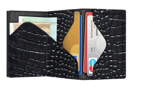 ΠΟΡΤΟΦΟΛΙ TRU VIRTU CLICK & SLIDE SLEEK CROCO BLACK – πρόσθετη εικόνα 1