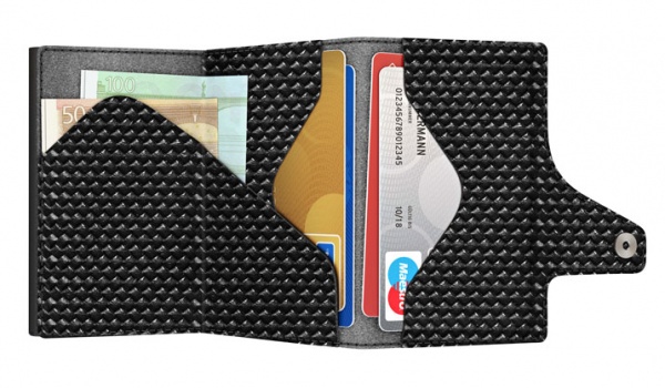 ΠΟΡΤΟΦΟΛΙ TRU VIRTU CLICK & SLIDE COIN POCKET DIAGONAL CARBON – πρόσθετη εικόνα 2