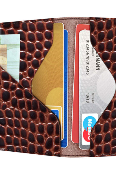 ΠΟΡΤΟΦΟΛΙ TRU VIRTU CLICK & SLIDE CROCO BROWN – πρόσθετη εικόνα 1