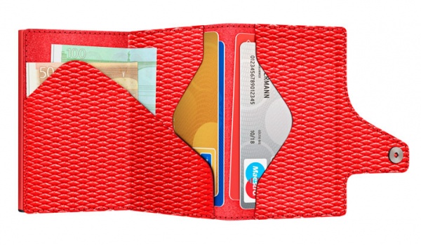ΠΟΡΤΟΦΟΛΙ TRU VIRTU CLICK & SLIDE COIN POCKET RHOMBUS CORAL/RED – πρόσθετη εικόνα 3