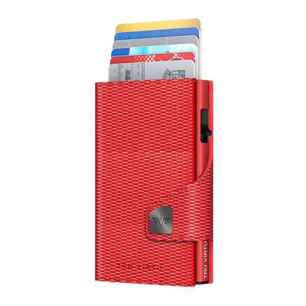ΠΟΡΤΟΦΟΛΙ TRU VIRTU CLICK & SLIDE COIN POCKET RHOMBUS CORAL/RED