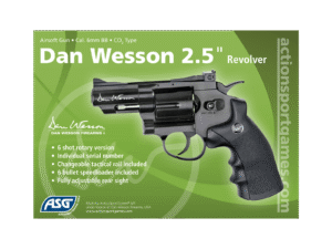 ΠΙΣΤΟΛΙ SOFT GNB, ASG, REVOLVER, DAN WESSON 2,5" black – πρόσθετη εικόνα 1