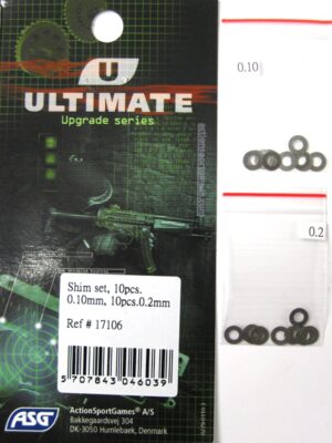 Shim set, 10pcs.x0.10mm & 10pcsx0.2mm