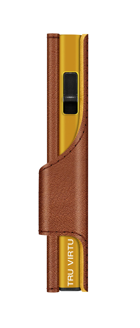 ΠΟΡΤΟΦΟΛΙ TRU VIRTU CLICK & SLIDE CARAMBA BROWN-YELLOW/GOLD – πρόσθετη εικόνα 2