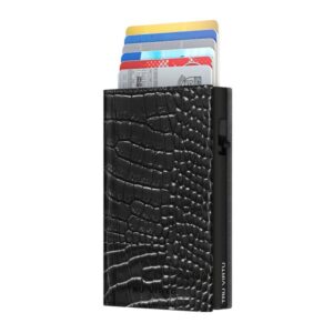 ΠΟΡΤΟΦΟΛΙ TRU VIRTU CLICK & SLIDE SLEEK CROCO BLACK