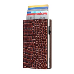 ΠΟΡΤΟΦΟΛΙ TRU VIRTU CLICK & SLIDE SLEEK CROCO BROWN
