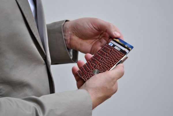 ΠΟΡΤΟΦΟΛΙ TRU VIRTU CLICK & SLIDE COIN POCKET CROCO BROWN – πρόσθετη εικόνα 3