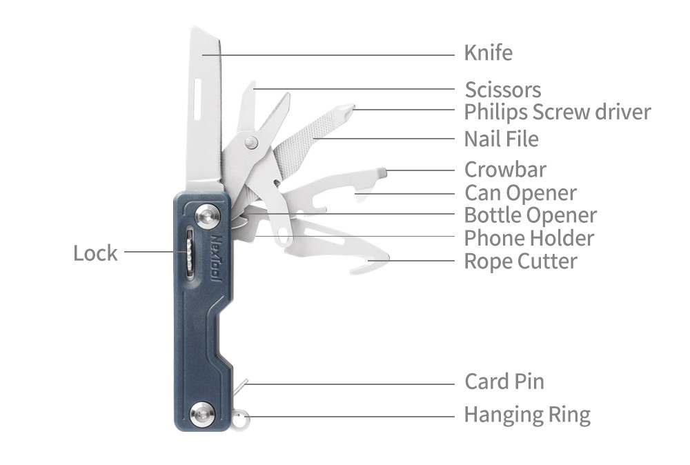 ΠΟΛΥΕΡΓΑΛΕΙΟ NEXTOOL MULTI FUNCTIONAL KNIFE BLUE – πρόσθετη εικόνα 1