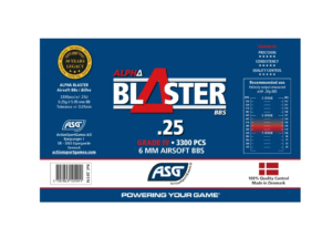 ΜΠΙΛΙΕΣ SOFT ASG Alpha Blaster, 0.25gr/3300bbs – πρόσθετη εικόνα 1