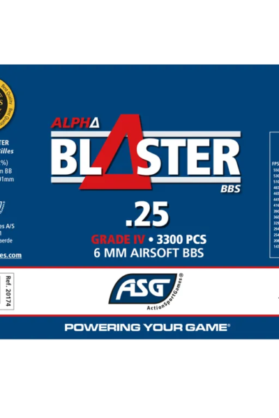 ΜΠΙΛΙΕΣ SOFT ASG Alpha Blaster, 0.25gr/3300bbs – πρόσθετη εικόνα 1