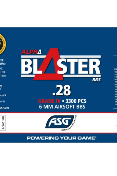 ΜΠΙΛΙΕΣ SOFT ASG Alpha Blaster, 0.28gr/3300bbs – πρόσθετη εικόνα 1