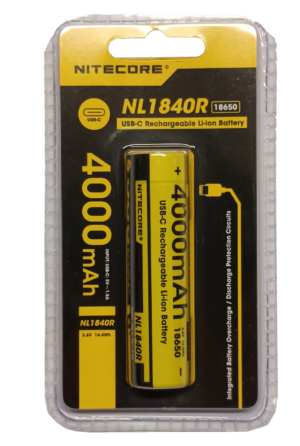 ΜΠΑΤΑΡΙΑ NITECORE 18650 / 4000mAh (τιμή τεμαχίου), NL1840R