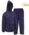 Navy Pvc 0.15mm Rainsuit With Zipper L