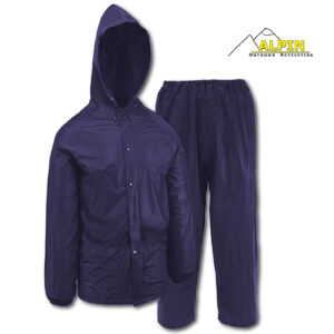Navy Pvc 0.15mm Rainsuit With Zipper L