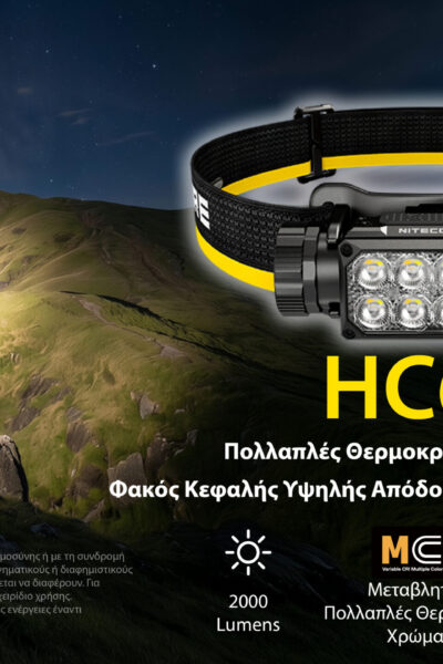 ΦΑΚΟΣ LED NITECORE HEADLAMP HC65MCT , 2000lumens – πρόσθετη εικόνα 1