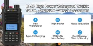 ΠΟΜΠΟΔΕΚΤΗΣ RETEVIS RA89,VHF/UHF, IP68 Waterproof (EU Ver.) – πρόσθετη εικόνα 1