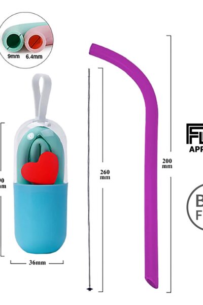 Eco Friendly Επαναχρησιμ. Καλαμάκια Medical Grade Silicon Straw