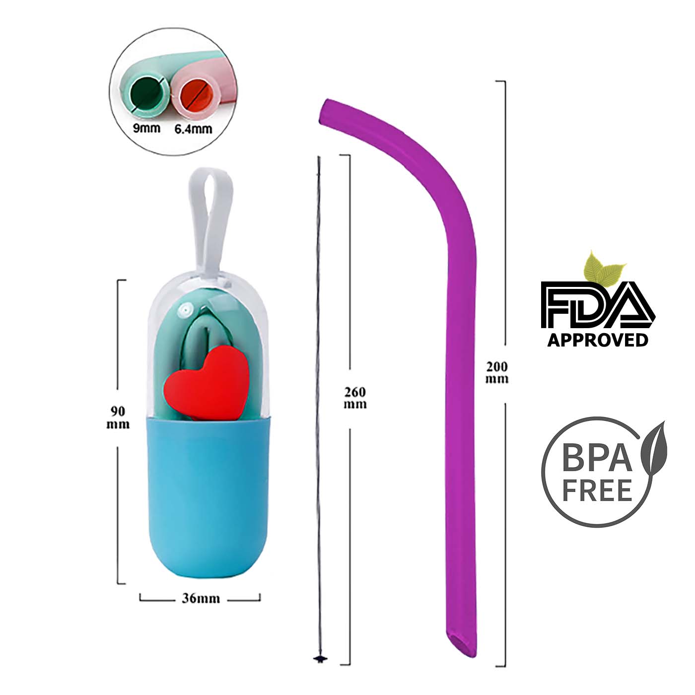 Eco Friendly Επαναχρησιμ. Καλαμάκια Medical Grade Silicon Straw